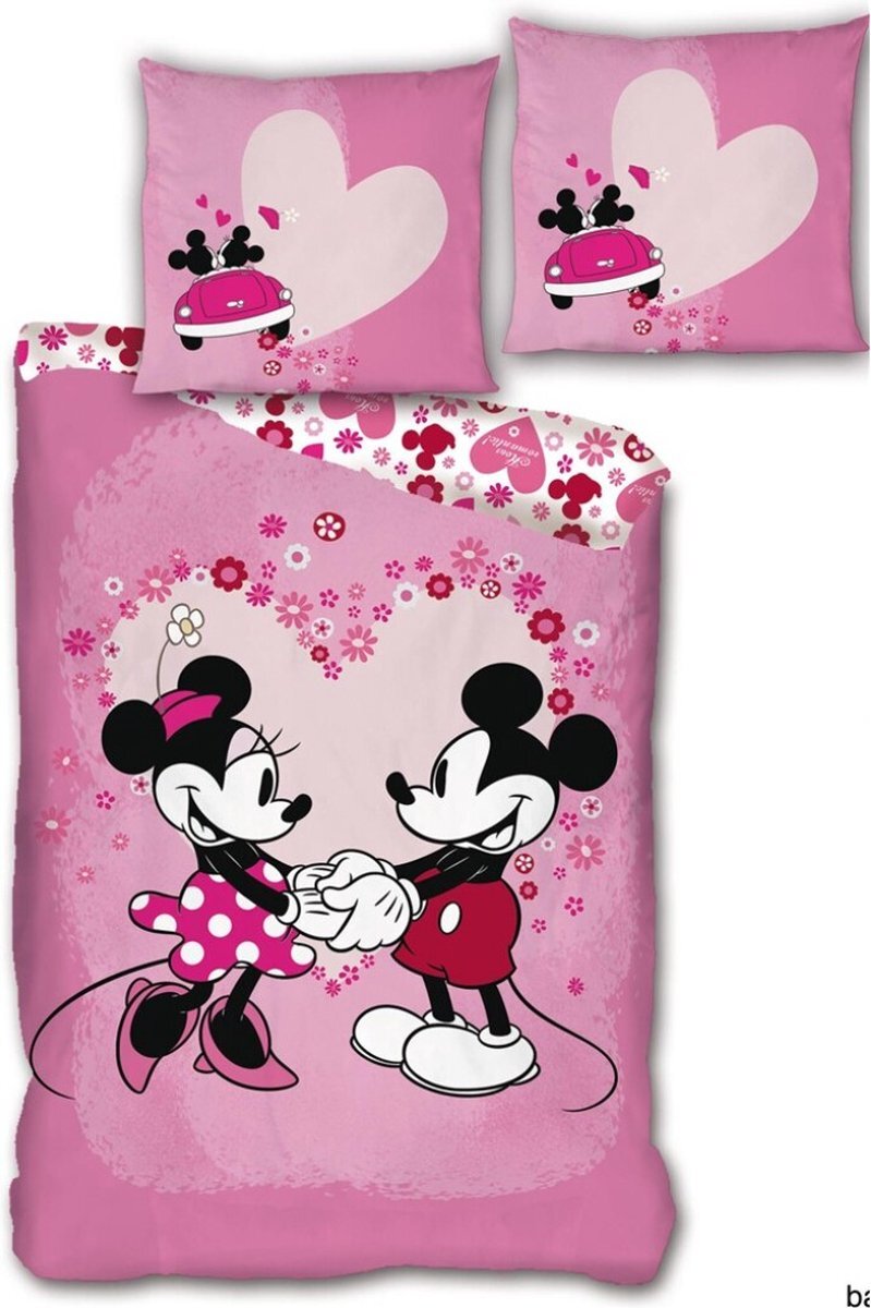 Disney Dekbedovertrek Minnie Mouse Roze hart - 1-persoons
