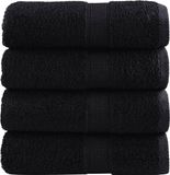 vidaXL Premium washandjes SOLUND 4 stuks zwart 30x30 cm 600 g/m2
