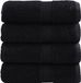 vidaXL Premium washandjes SOLUND 4 stuks zwart 30x30 cm 600 g/m2
