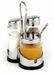 APS Economic peper en zout set - 3-delig strooiset met mosterdpotje - glas en rvs - transparant