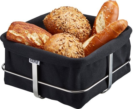 Gefu Broodmand Brunch - zwart - 22x22cm