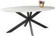 Lizzely Garden & Living Eettafel Ovaal 180cm Figo Marmerlook Wit Ovale Tafel Steen