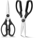 WELLSTAR Ciseaux de cuisine Ciseaux multifonctionnels pour viande et légumes pour un usage domestique Ciseaux spéciaux pour os de poulet, 2 pièces Noir