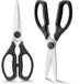 WELLSTAR Ciseaux de cuisine Ciseaux multifonctionnels pour viande et légumes pour un usage domestique Ciseaux spéciaux pour os de poulet, 2 pièces Noir