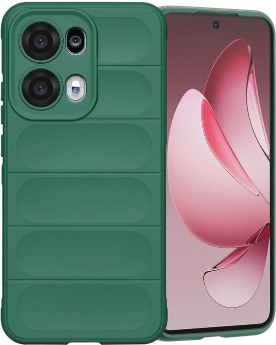 imoshion EasyGrip Backcover - Donkergroen - Geschikt voor Oppo Reno 13 Pro
