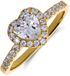Lucardi Dames Zilveren goldplated ring hart met zirkonia - Ring - 925 Zilver - Goudkleurig - 19.50 / 62 mm