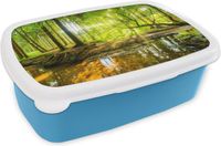 MuchoWow Broodtrommel Blauw - Lunchbox - 18x12x6 cm - BPA-vrij - Luchtdicht