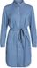 VILA VIBISTA DENIM BELT DRESS/SU - NOOS Femme Maxi robe Manches longues Bleu Moyen Denim Lyocell/Coton Coupe Regular Taille 34