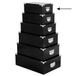 5Five Boîte de rangement - 2x - boîte de rangement - noir - L28 x l19.5 x H11 cm - Carton solide - Blackbox