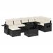 vidaXL Loungeset met kussens, polyrattan, zwart