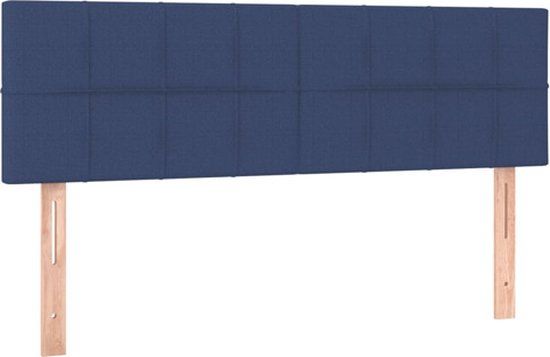 vidaXL Hoofdbord 144x5x78/88 cm stof blauw