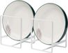 2 pièces de supports d'assiettes, présentoir à assiettes en métal, organisateur d'assiettes, placard avec poignées faciles à transporter, égouttoir, vaisselle 12 x 14 cm, égouttoir pour assiettes, planches à découper, couvercles de casseroles, blanc (S)
