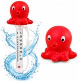 Bellatio Design Zwembad thermometer Funny - Octopus - drijvend - kunststof - 25 cm - badthermometer