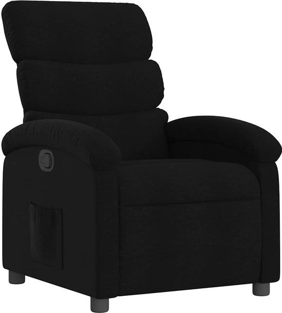 vidaXL Fauteuil verstelbaar stof zwart