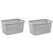 Plasticforte Panier à linge - 3x pièces - 35 litres - rotin - argenté gris - plastique - 53 x 36 x 26 cm