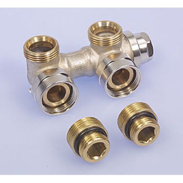 Heimeier Vekolux onderblok 1 pijps 1/2 50mm haaks voor radiator bi.dr. 053550000