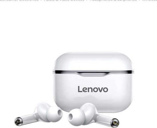 Lenovo Livepods LP1S Wireless Bluetooth 5.0 Earbuds - White