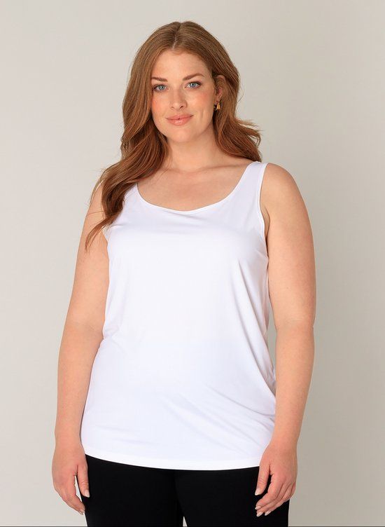 BASE LEVEL CURVY Yanne Tops - White - maat 4(54/56)