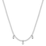 Brosway Halskette Desideri für Damen aus 304 Edelstahl mit Zirkonia Herzanhängern und Kristallen, Karabinerverschluss, Länge: 43 cm, BEIN002