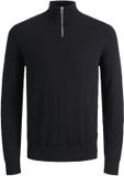 Jack & Jones Heren Trui Emil Knit Half Zip Zwart Maat M