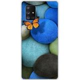 Samsung Galaxy A71 5G Blue Pebble Butterfly Siliconen hoesje