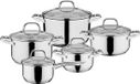 Set de casseroles 10 pièces - Acier inoxydable - Verre - Argent