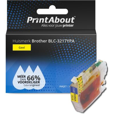 PrintAbout Huismerk Brother LC-3217Y Inktcartridge Geel Hoge capaciteit
