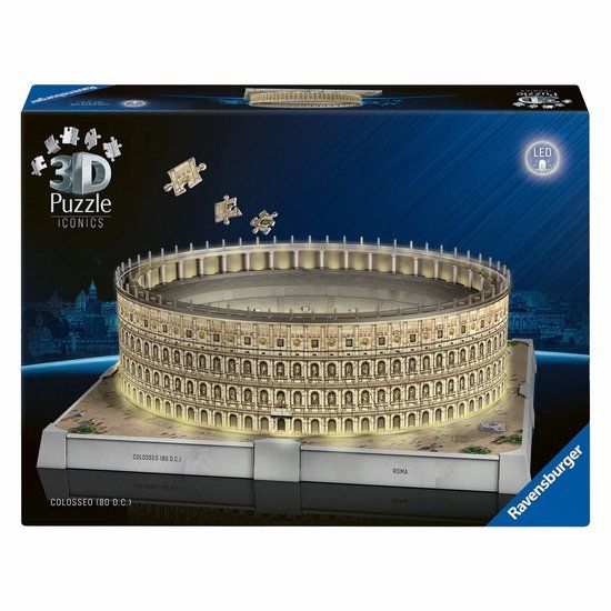 Ravensburger Iconics: Colosseum Rome met licht - 3D Puzzel - 216 Stukjes