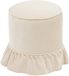 Atmosphera Poef - Zachte Zitpoef - Voetenbank - Hocker - Decoratieve Poef - Max. 110 kg - Ø35.3 x 41 cm - Chenille Ivoor