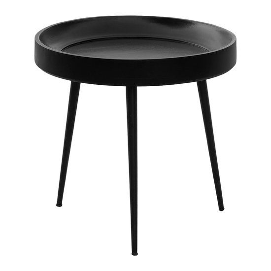Lewis & Loft Bijzettafel Luus - FSC® Mangohout - Rond ø40 cm - Zwart