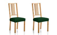 Martina Home Emilia Stoelhoezen voor stoel, stof, flessengroen, 2 stuks