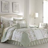 Laura Ashley Home Luxe ultrazachte beddengoedset voor alle seizoenen, elegant design voor thuis, katoen, salie, koningin