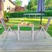 Meubles de jardin - Ensemble 3 pièces pour balcon - Cadre en aluminium - Chaises à dossier haut réglable - Table rectangulaire en WPC aspect bois - Pour 2 personnes - Gris clair