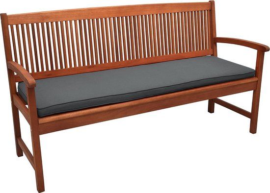 Beautissu Loft BK - Tuinbank Kussen - 180x48x5cm - Grafiet Grijs