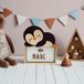 WONDEE Gepersonaliseerde lamp van hout met naam - nachtlampje voor kinderen van pinguïn, cadeau voor pasgeborenen jongens en meisjes, doopcadeau voor meisjes en jongens, gepersonaliseerde cadeaus voor