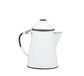 CINSA-315599 Theepot, geëmailleerd staal, 2 kopjes, wit