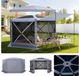 VEVOR Pavillon Pop-Up, 3,6 X 3,6 X 2,2 M, Grande Tente de Camping Hexagonale avec Toit Amovible et Sac de Transport, Tente de Fête, Pare-soleil pour 8-10 Personnes, pour Jardin, Terrasse et Patio