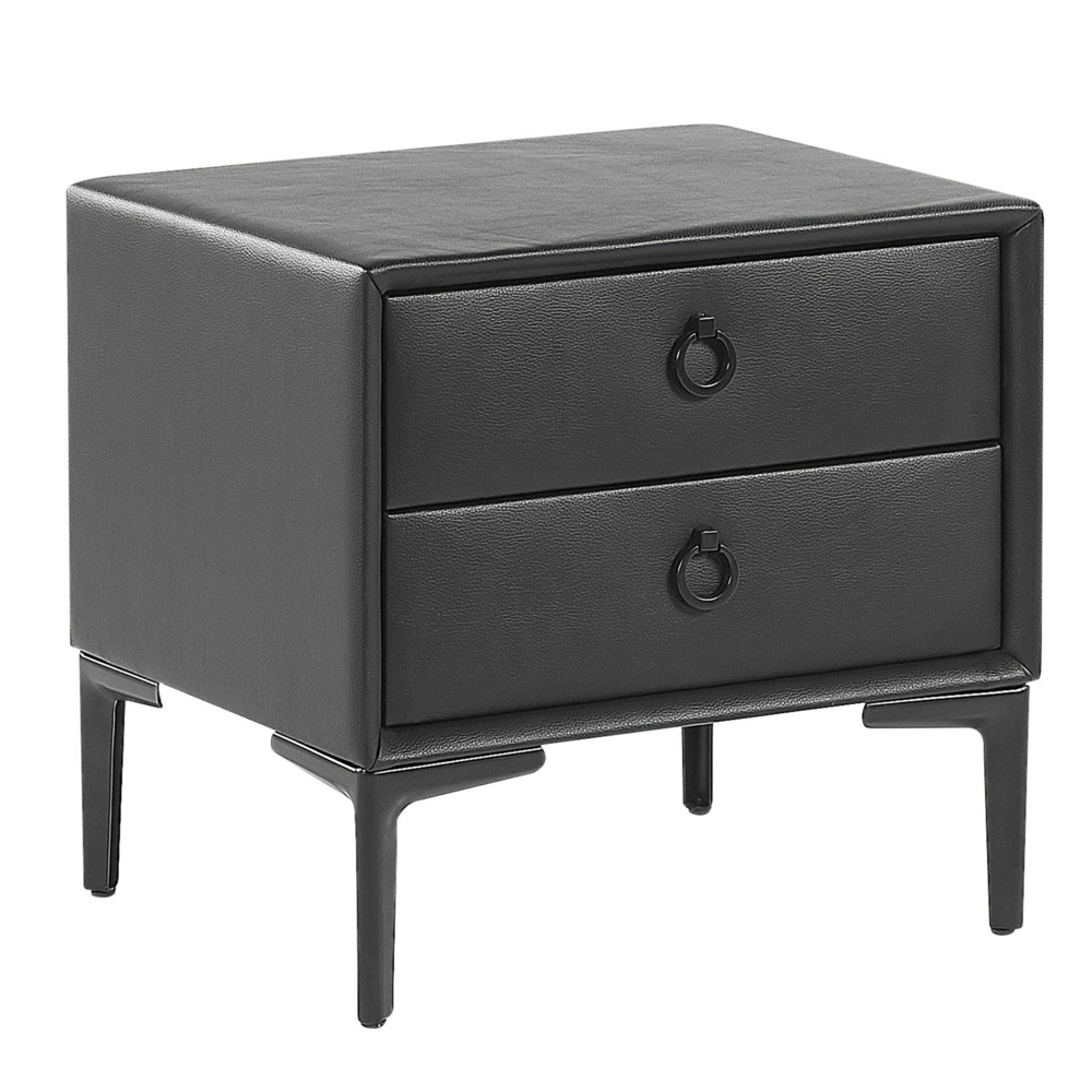 Beliani SEZANNE Nachtkastje - Zwart - Kunstleer