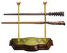 Fred & George Weasley Baguette Set, Brun/Or, 3 Pièces, avec Support