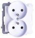 Ospel Module de prise de terre double sans cadre, blanc, mat, série Sonata