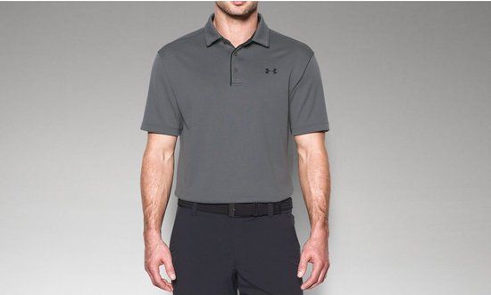 Under Armour Tech Polo - Heren - Graphite / Black - Maat L