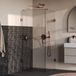 Brauer Void - Carving Douchecabine met Draaideur - Helder Glas - 90x90x200 cm - incl. Glascoating - PVD Koper Geborsteld