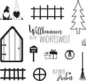 Rayher Clear Stamps 50266000 kabouter, 102,5 x 97 mm, 2 teksten en 10 motieven, transparant