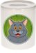 Bellatio Decorations Vrolijke grijze katten dieren spaarpot 9 cm