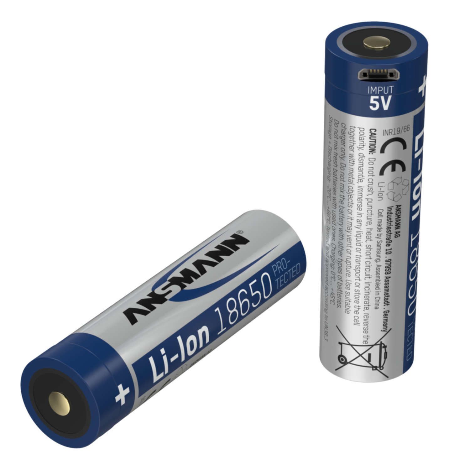 Ansmann 18650 Li-Ion Oplaadbare Batterij - 3400 mAh - Zilver