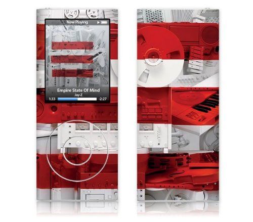 MusicSkins MS-JAYZ10005 iPod nano 4th Gen Beschermhoes - Grijs/Rood