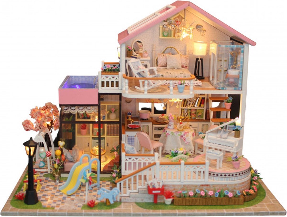 Crafts & Co. Modelbouwpakket Miniatuur Poppenhuis - Mini Villa