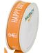 Halbach Zijden linten cadeaulint "Happy Birthday" | breedte 25 mm lengte 18 m | cadeaulint verjaardag | lint voor verjaardagsdecoratie | kleur: oranje/wit