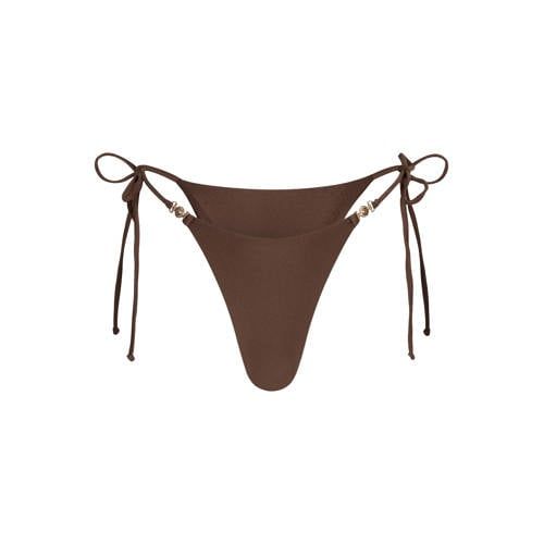 The Lola Club high leg strik bikinibroekje Jenna bruin