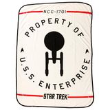 Silver Buffalo Star Trek NCC-1701 Eigendom van de USS Enterprise 45 \"x 60\" Fleece Gooi, zachte en gezellige deken, 180 GSM